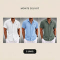 Kit 3 Camisas Manga Curta Tommy em Linho | Lote Promocional Limitado
