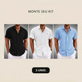Kit 3 Camisas Manga Curta Tommy em Linho | Lote Promocional Limitado
